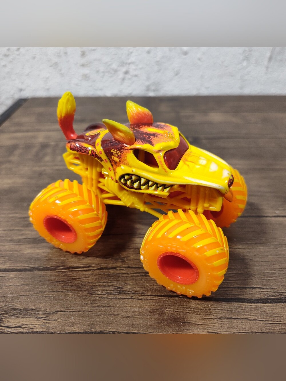 Monster Jam Mutt Husky Fire Orange Loose Truck HTF 1/64 Walmart Ice Series